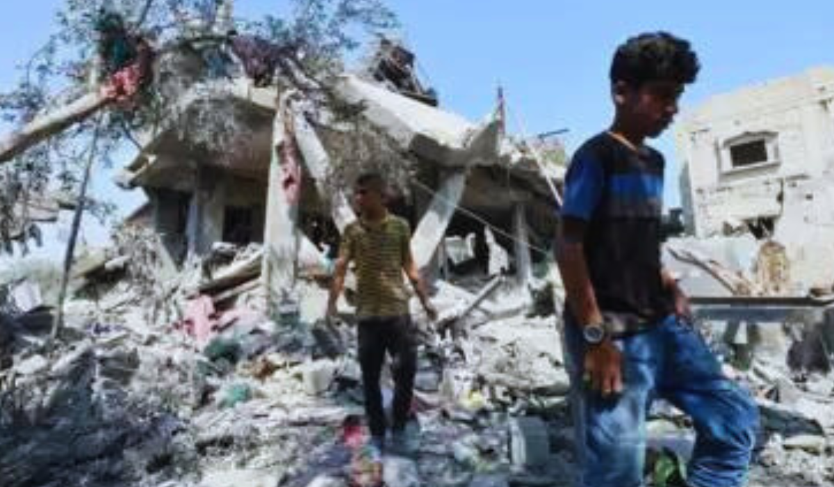 The destruction at al-Awdah school